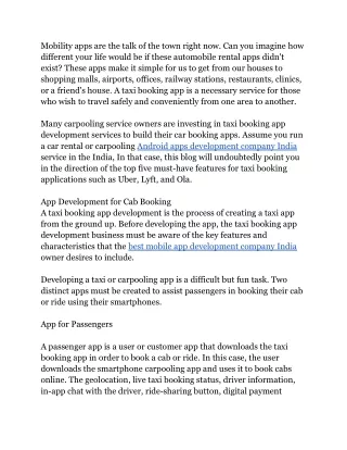 mobility apps are the talk of the town right