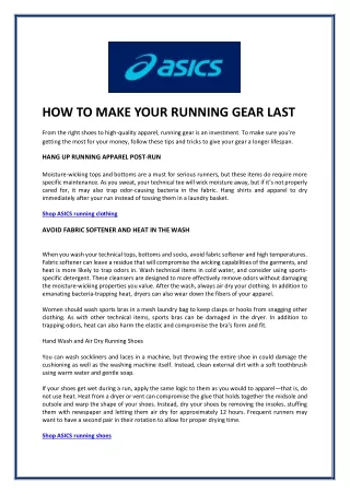 how to make your running gear last