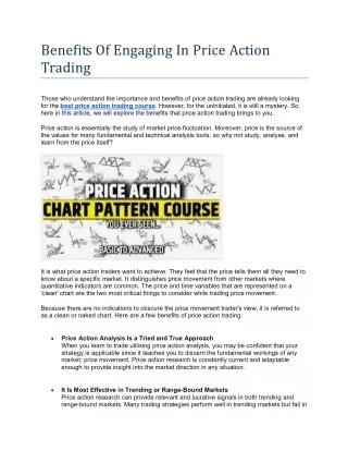 Benefits Of Engaging In Price Action Trading