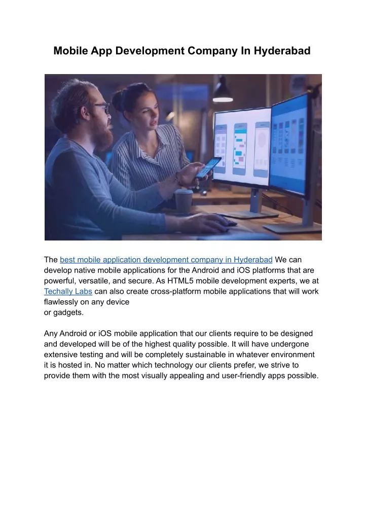 mobile app development company in hyderabad