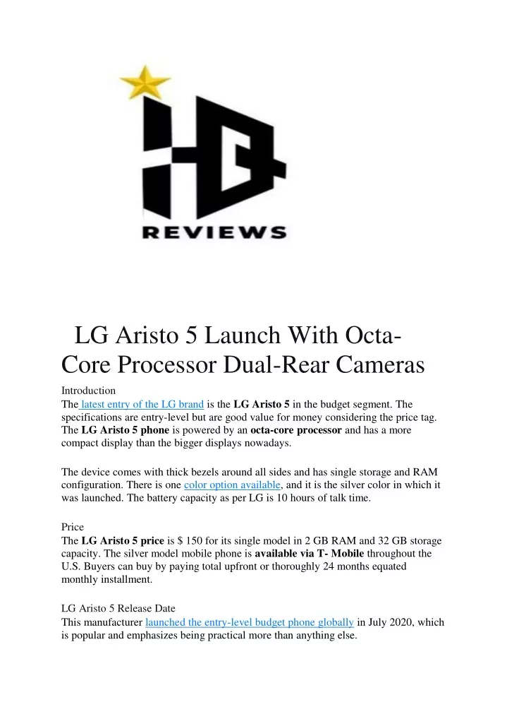 lg aristo 5 launch with octa core processor dual