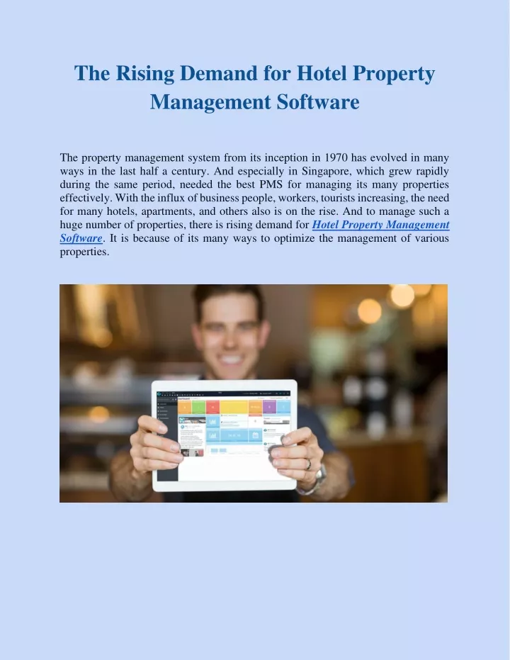 the rising demand for hotel property management