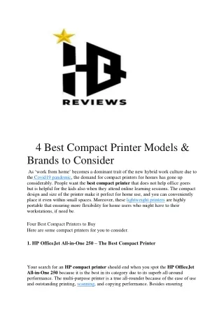 4 best compact printer models brands to consider