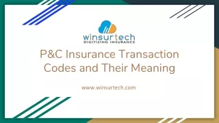 P&C Insurance Transaction Codes and their meaning
