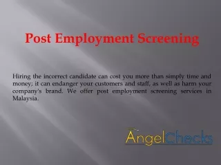 post employment screening