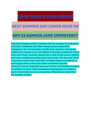 camp north star maine