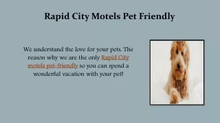 Rapid City Motels Pet Friendly