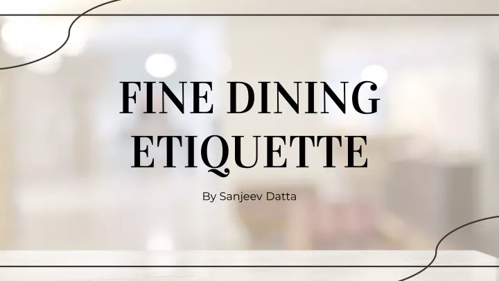 fine dining etiquette
