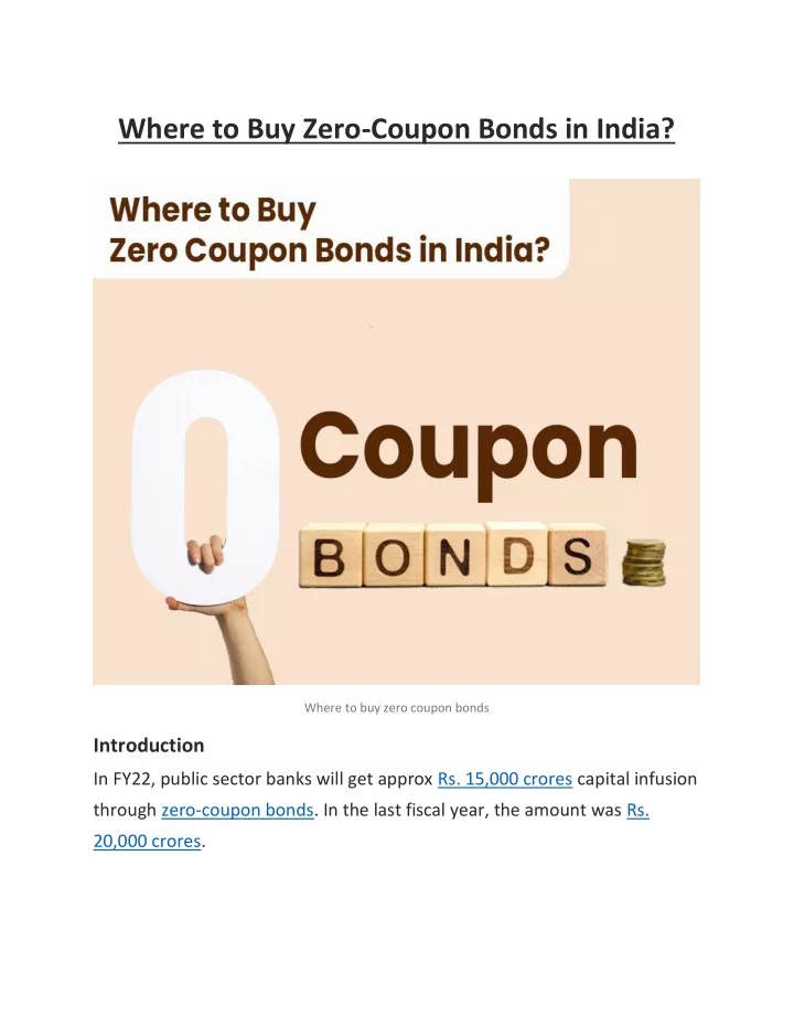 where to buy zero coupon bonds in india