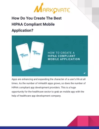 How Do You Create The Best HIPAA Compliant Mobile Application