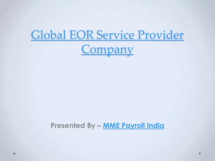 global eor service provider company