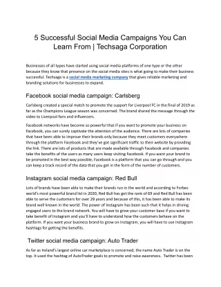 5 successful social media campaigns you can learn