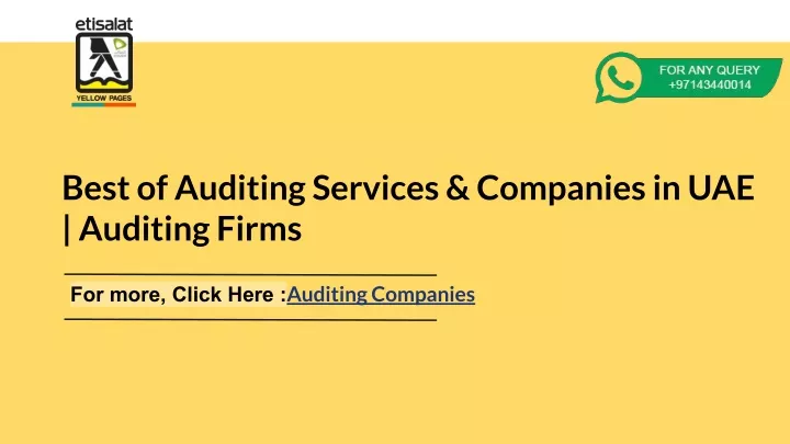best of auditing services companies