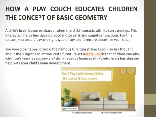 HOW A PLAY COUCH EDUCATES CHILDREN THE CONCEPT OF BASIC GEOMETRY