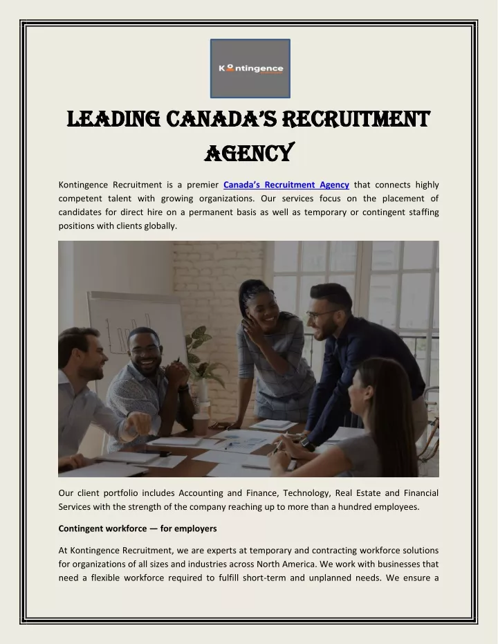 leading canada s recruitment leading canada