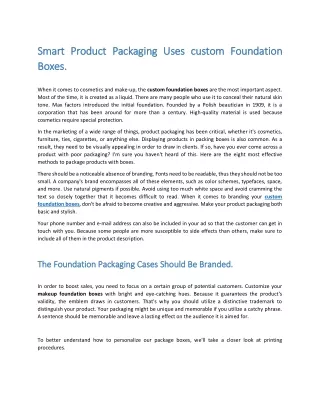 smart product packaging uses smart product