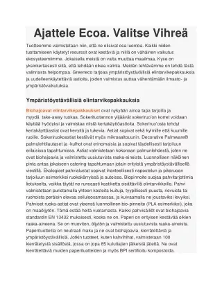 Ajattele Ecoa. Valitse Vihreä