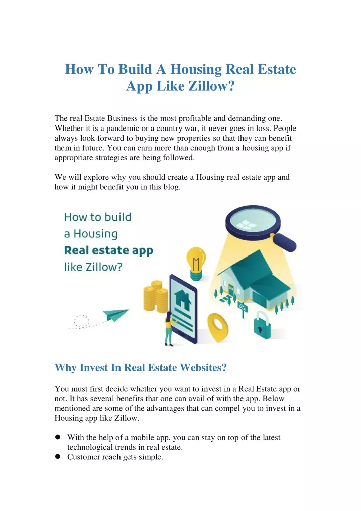 how to build a housing real estate app like zillow