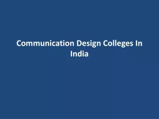 communication design colleges in india