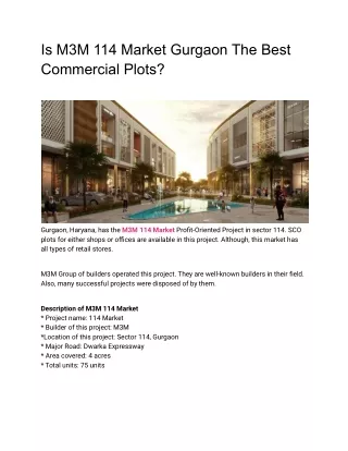 M3M Sector 114 Gurgaon