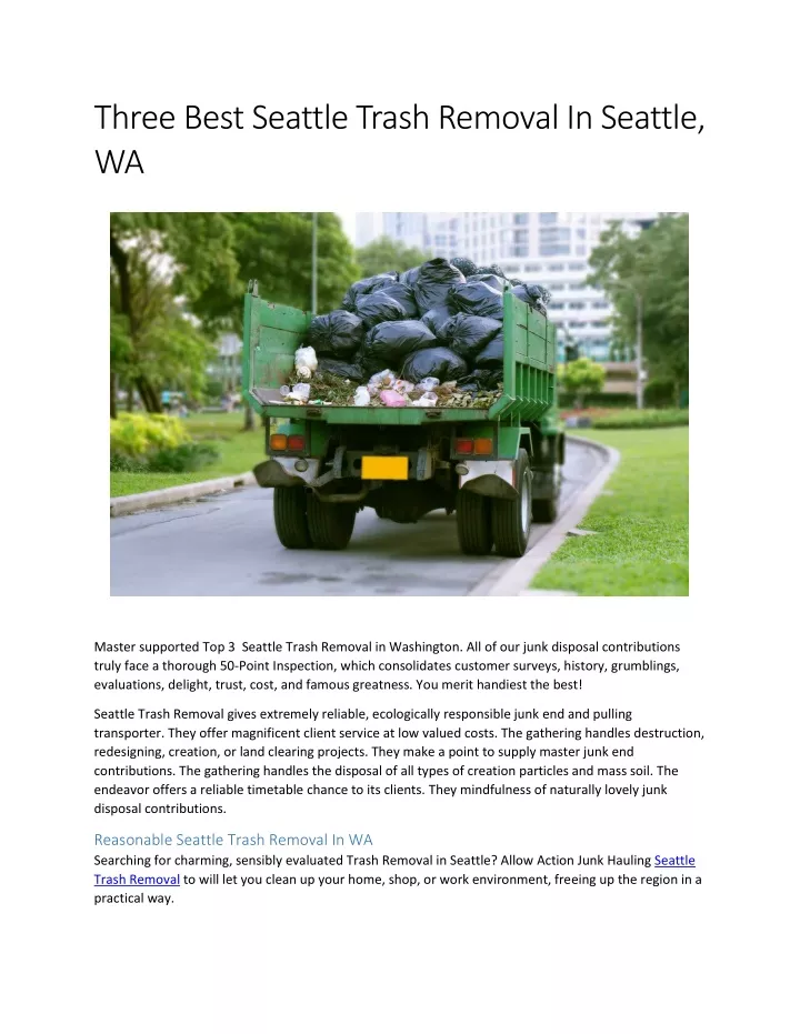 three best seattle trash removal in seattle wa