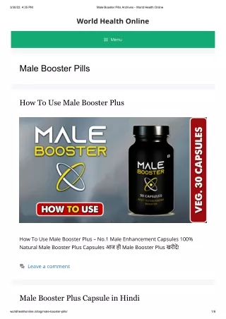 Male Booster Pro Benefits