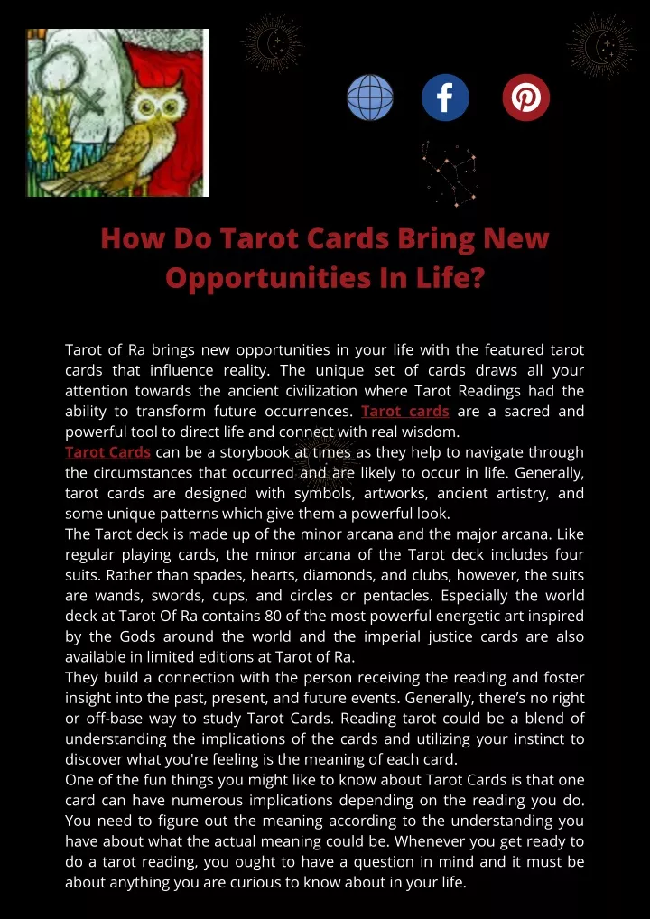 how do tarot cards bring new opportunities in life
