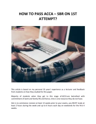 HOW TO PASS ACCA – SBR ON 1ST ATTEMPT?