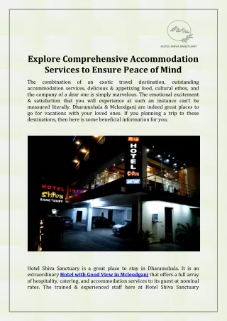 explore comprehensive accommodation services