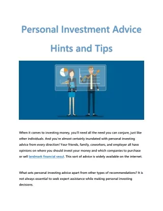 personal investment advice