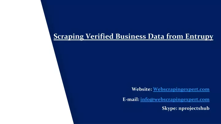 scraping verified business data from entrupy