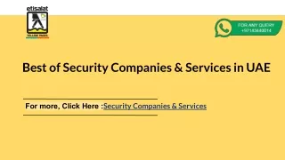 Best of Security Companies & Services in UAE