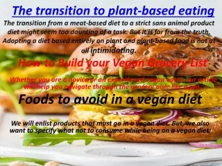 The transition to plant-based eating