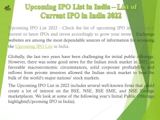 upcoming ipo list 2022 check the list of upcoming