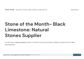 Stone of the Month- Black Limestone: Natural Stones Supplier