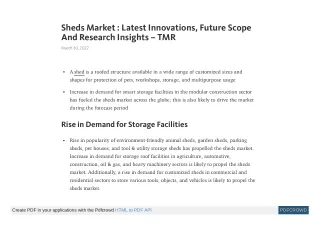 sheds market latest innovations future scope
