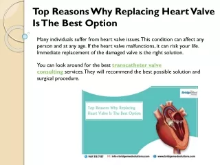 Top Reasons Why Replacing Heart Valve Is The Best Option