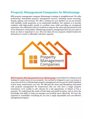 Property Management Companies In Mississauga
