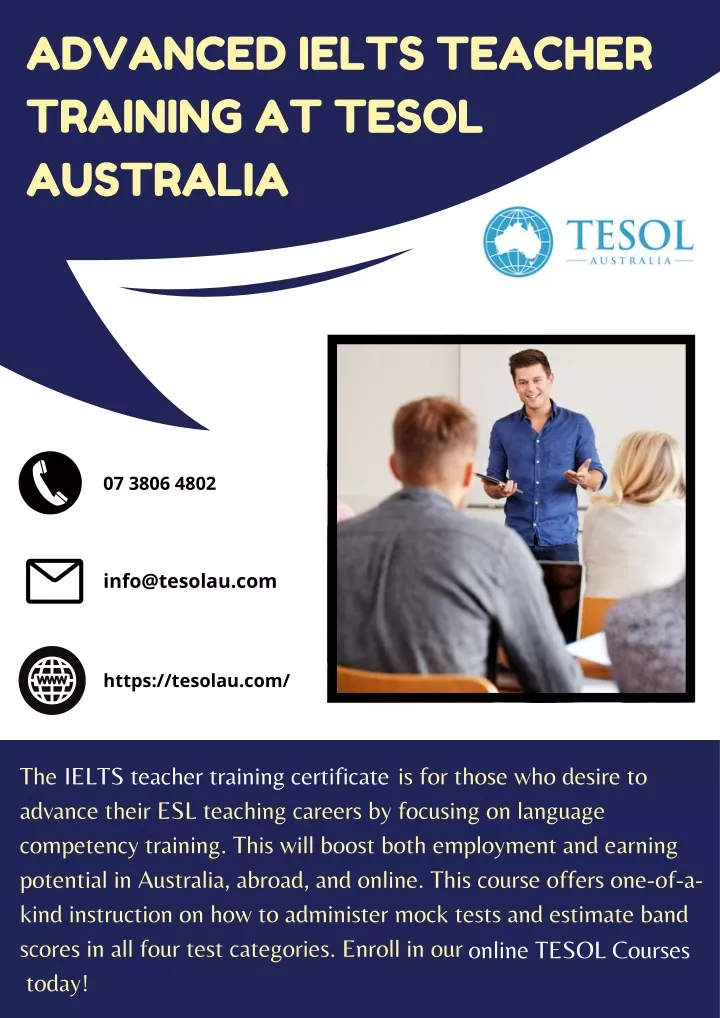 advanced ielts teacher training at tesol australia