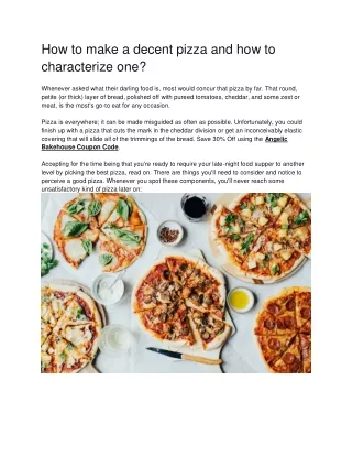 how to make a decent pizza