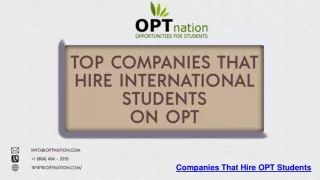 Top companies that hire international students on OPT