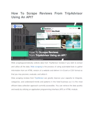 how to scrape reviews from tripadvisor using