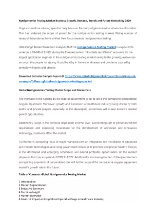 nutrigenomics testing market business growth