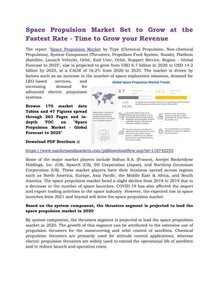 space propulsion market set to grow