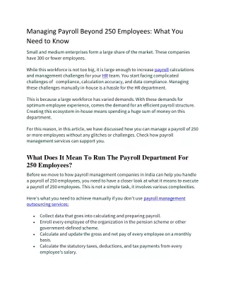 Managing Payroll Beyond 250 Employees What You Need to Know