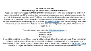 hp printer offline steps to change hp printer