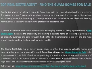 Top Real Estate Agent - Find the Guam Homes for Sale