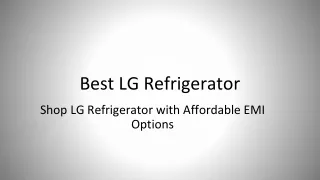 Shop LG Refrigerator with Affordable EMI Options