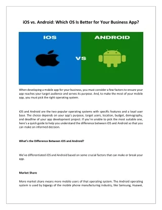 ios vs android which os is better for your