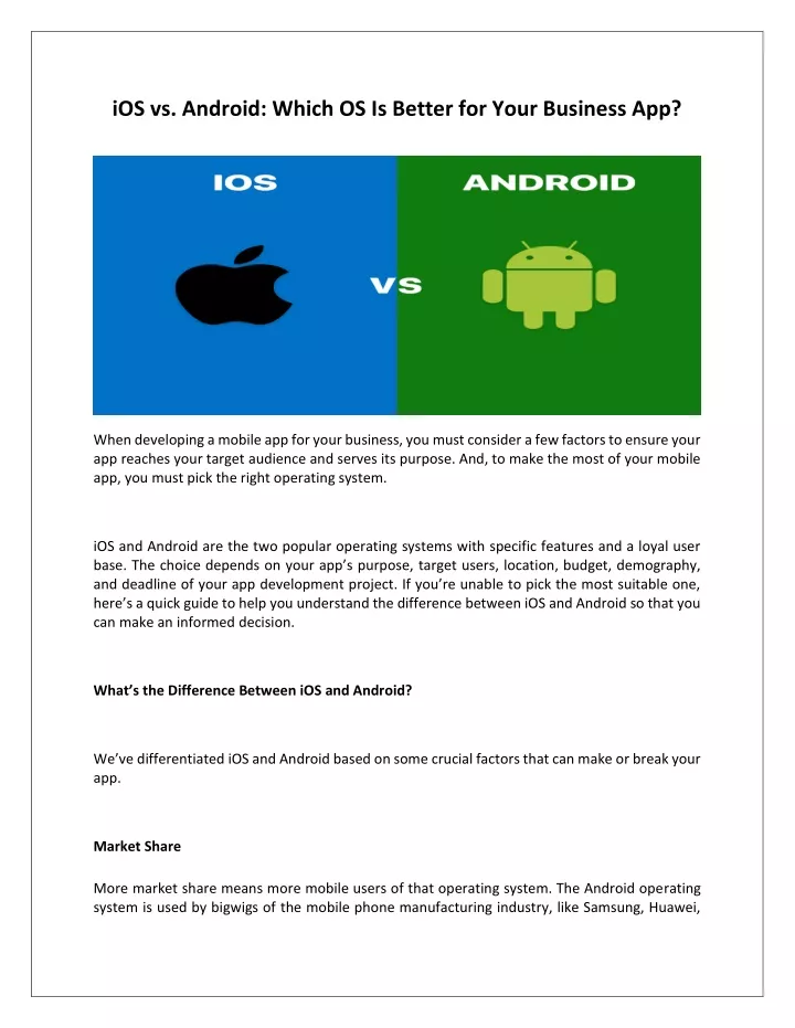 ios vs android which os is better for your
